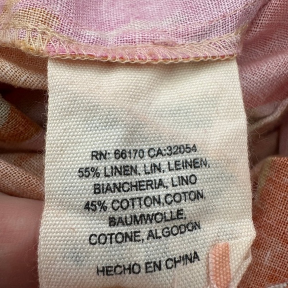 Kachel x Anthropologie Floral Linen Blend Romper Size 2 Orange Tropical Resort‎ - Picture 12 of 13
